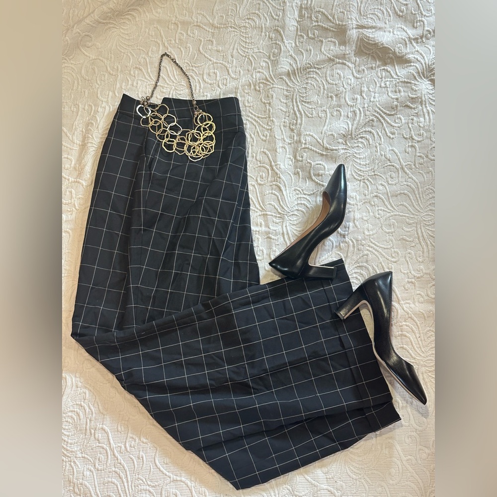 Louis Feraud Black Checkered Trousers